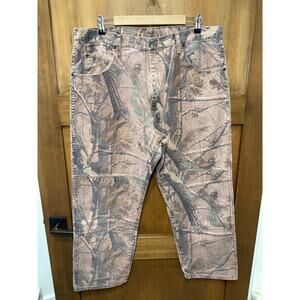 Vtg Wrangler Men's Double Knee Red Tint Camoflauge Camo Jeans 40x30 Realtree